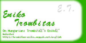 eniko trombitas business card